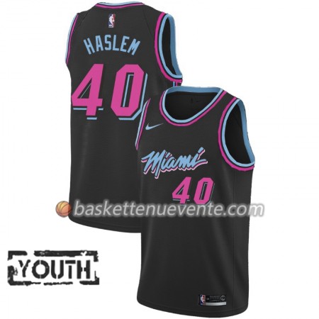 Maillot Basket Miami Heat Udonis Haslem 40 2018-19 Nike City Edition Noir Swingman - Enfant